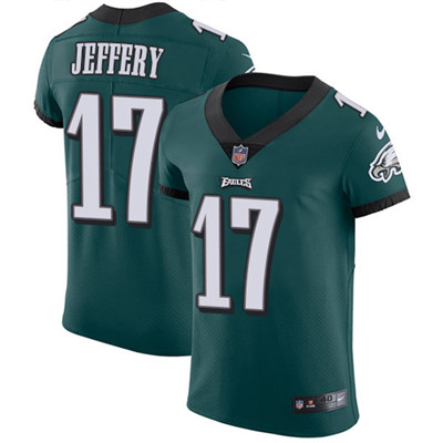 Men’s Nike Philadelphia Eagles #17 Alshon Jeffery Midnight Green Team Color Stitched NFL Vapor Untouchable Elite Jersey