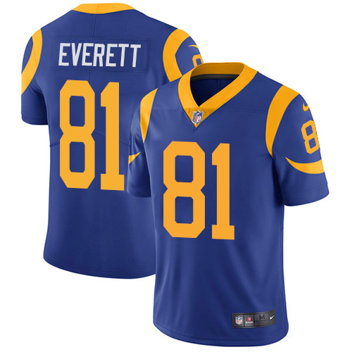 Nike Los Angeles Rams #81 Gerald Everett Royal Blue Alternate Men’s Stitched NFL Vapor Untouchable Limited Jersey