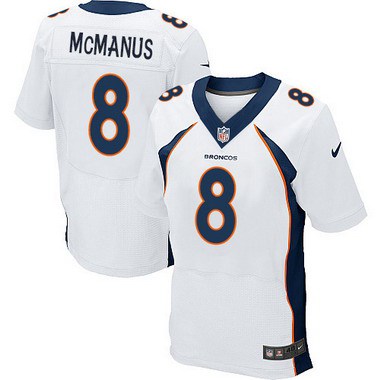 Men’s Denver Broncos #8 Brandon McManus White Road NFL Nike Elite Jersey