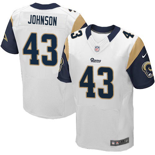 Nike Rams #43 John Johnson White Men’s Stitched NFL Elite Jersey
