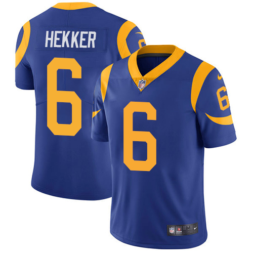 Nike Los Angeles Rams #6 Johnny Hekker Royal Blue Alternate Men’s Stitched NFL Vapor Untouchable Limited Jersey