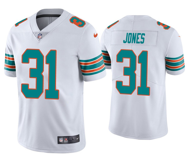 Men’s Miami Dolphins #31 Byron Jones 2020 White Vapor Limited Stitched Jersey