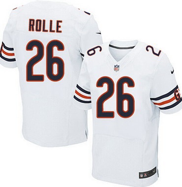 Men’s Chicago Bears #26 Antrel Rolle White Road NFL Nike Elite Jersey
