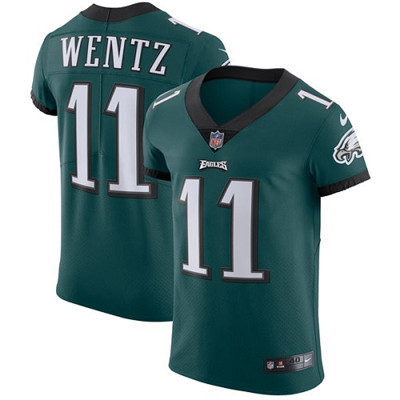 Men’s Nike Philadelphia Eagles #11 Carson Wentz Midnight Green Team Color Stitched NFL Vapor Untouchable Elite Jersey