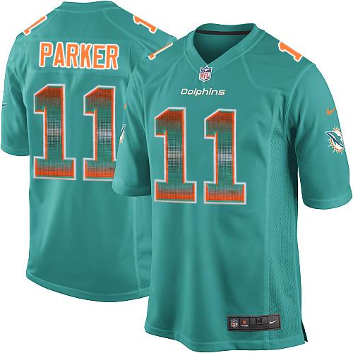 Nike Miami Dolphins #11 DeVante Parker Aqua Green Team Color Men’s Stitched NFL Limited Strobe Jersey