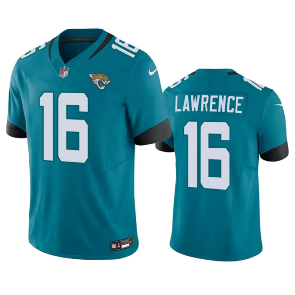 Men’s Jacksonville Jaguars #16 Trevor Lawrence Teal 2023 F.U.S.E Vapor Untouchable Limited Stitched Jersey