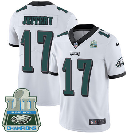 Nike Eagles #17 Alshon Jeffery White Super Bowl LII Champions Men’s Stitched NFL Vapor Untouchable Limited Jersey