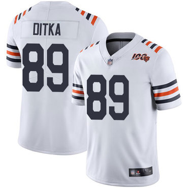 Bears #89 Mike Ditka White Alternate Men’s Stitched Football Vapor Untouchable Limited 100th Season Jersey