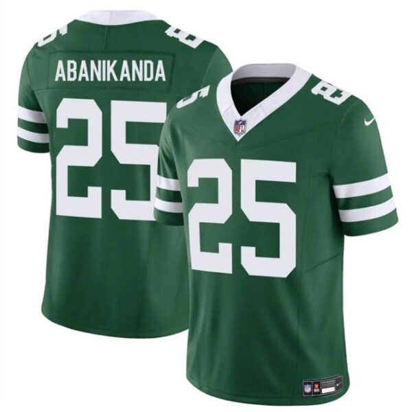 Men’s New York Jets #25 Israel Abanikanda Green 2023 F.U.S.E Throwback Limited Football Stitched Jersey