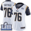 #76 Limited Rodger Saffold White Nike NFL Road Women’s Jersey Los Angeles Rams Vapor Untouchable Super Bowl LIII Bound