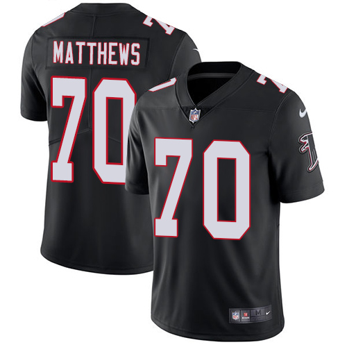 Nike Atlanta Falcons #70 Jake Matthews Black Alternate Men’s Stitched NFL Vapor Untouchable Limited Jersey