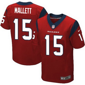 Men’s Houston Texans #15 Ryan Mallett Red Alternate NFL Nike Elite Jersey
