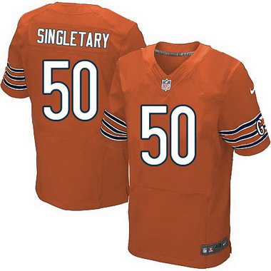 Men’s Chicago Bears #50 Mike Singletary Orange Retired Player NFL Nike Elite Jersey