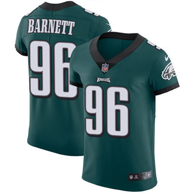 Men’s Nike Philadelphia Eagles #96 Derek Barnett Midnight Green Team Color Stitched NFL Vapor Untouchable Elite Jersey