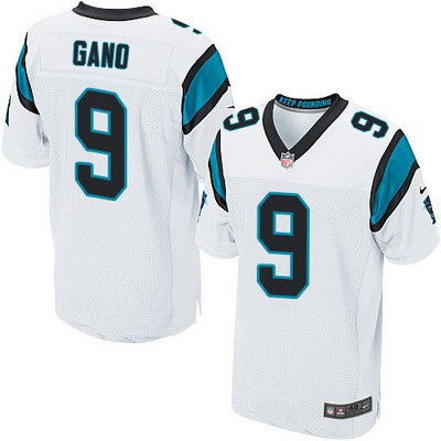 Men’s Carolina Panthers #9 Graham Gano White Road NFL Nike Elite Jersey