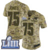 #75 Limited Deacon Jones Camo Nike NFL Women’s Jersey Los Angeles Rams 2018 Salute to Service Super Bowl LIII Bound