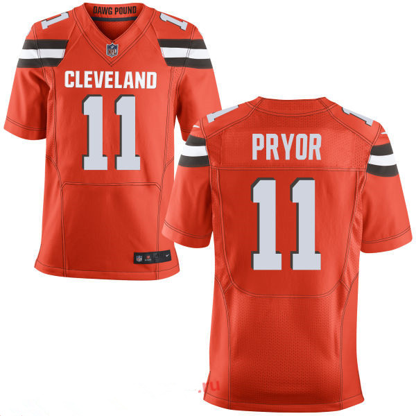 Men’s Cleveland Browns #11 Terrelle Pryor Orange Alternate Stitched NFL Nike Elite Jersey