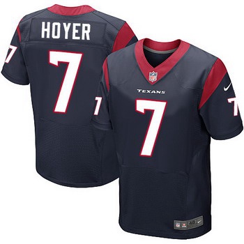 Men’s Houston Texans #7 Brian Hoyer Navy Blue Team Color NFL Nike Elite Jersey