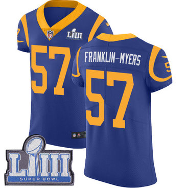 #57 Elite John Franklin-Myers Royal Blue Nike NFL Alternate Men’s Jersey Los Angeles Rams Vapor Untouchable Super Bowl LIII Bound