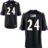 Men’s Baltimore Ravens #24 Brandon Carr Black Alternate Stitched NFL Nike Elite Jersey