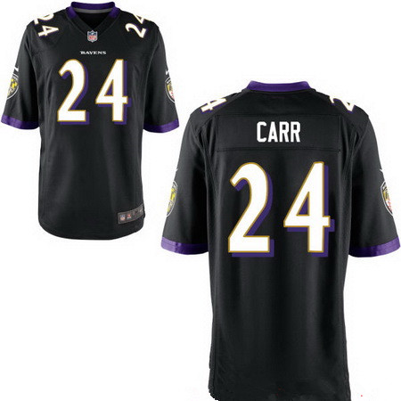 Men’s Baltimore Ravens #24 Brandon Carr Black Alternate Stitched NFL Nike Elite Jersey