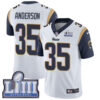#35 Limited C.J. Anderson White Nike NFL Road Men’s Jersey Los Angeles Rams Vapor Untouchable Super Bowl LIII Bound