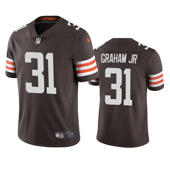 Men’s Cleveland Browns #31 Thomas Graham Jr. Brown Vapor Untouchable Limited Jersey