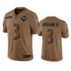 Men’s Baltimore Ravens #3 Odell Beckham Jr. 2023 Brown Salute To Service Limited Football Stitched Jersey
