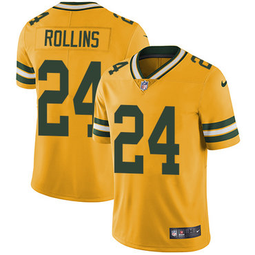 Nike Green Bay Packers #24 Quinten Rollins Yellow Men’s Stitched NFL Limited Rush Jersey
