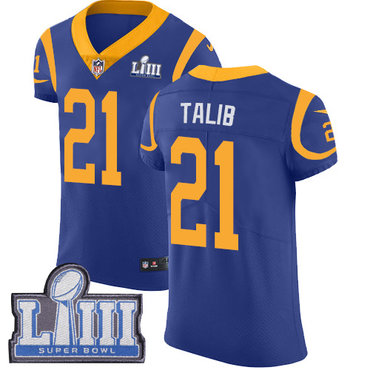 #21 Elite Aqib Talib Royal Blue Nike NFL Alternate Men’s Jersey Los Angeles Rams Vapor Untouchable Super Bowl LIII Bound