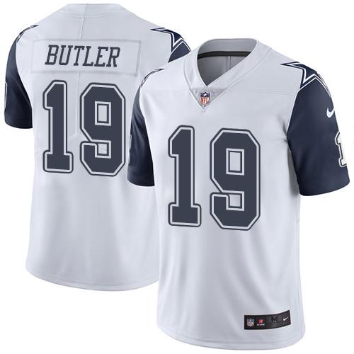 Nike Cowboys #19 Brice Butler White Men’s Stitched NFL Limited Rush Jersey