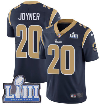 #20 Limited Lamarcus Joyner Navy Blue Nike NFL Home Men’s Jersey Los Angeles Rams Vapor Untouchable Super Bowl LIII Bound