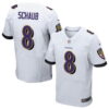 Men’s Baltimore Ravens #8 Matt Schaub White Road NFL Nike Elite Jersey
