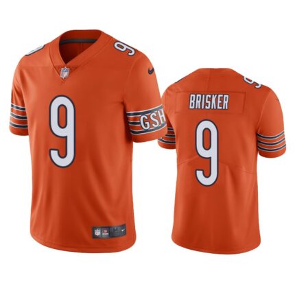 Men’s Chicago Bears #9 Jaquan Brisker Orange Vapor untouchable Limited Stitched Jersey