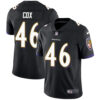 Nike Baltimore Ravens #46 Morgan Cox Black Alternate Men’s Stitched NFL Vapor Untouchable Limited Jersey
