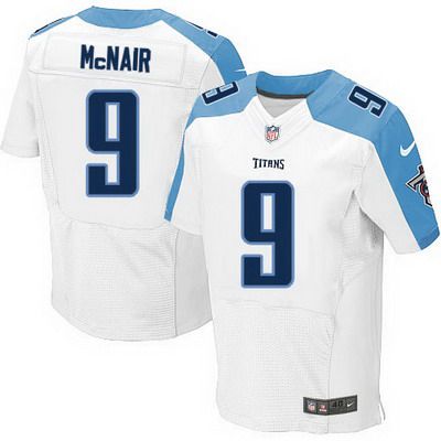 Men’s Tennessee Titans #9 Steve McNair Nike White Elite Jersey