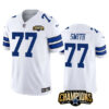 Men’s Dallas Cowboys #77 Tyron Smith White 2023 F.U.S.E. NFC East Champions Patch Football Stitched Jersey
