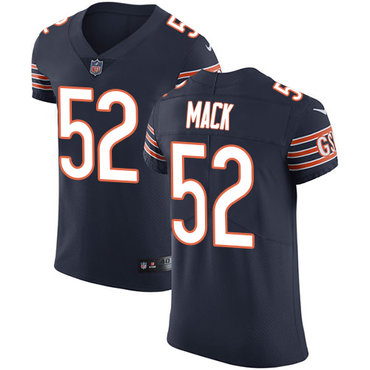 Nike Chicago Bears #52 Khalil Mack Navy Blue Team Color Men’s Stitched NFL Vapor Untouchable Elite Jersey