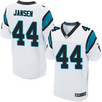 Men’s Carolina Panthers #44 J. J. Jansen White Road NFL Nike Elite Jersey