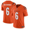 Men’s Cincinnati Bengals #6 Jake Browning Orange 2023 F.U.S.E. Vapor Untouchable Limited Football Stitched Jersey