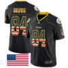 Nike Pittsburgh Steelers #84 Antonio Brown Black Men’s Stitched NFL Limited Rush USA Flag Jersey