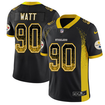 Nike Steelers #90 T. J. Watt Black Team Color Men’s Stitched NFL Limited Rush Jersey