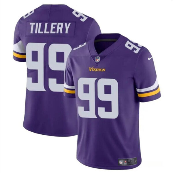 Men’s Minnesota Vikings #99 Jerry Tillery Purple Vapor Untouchable Limited Football Stitched Jersey