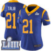 #21 Limited Aqib Talib Royal Blue Nike NFL Alternate Women’s Jersey Los Angeles Rams Vapor Untouchable Super Bowl LIII Bound