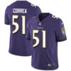 Nike Baltimore Ravens #51 Kamalei Correa Purple Team Color Men’s Stitched NFL Vapor Untouchable Limited Jersey
