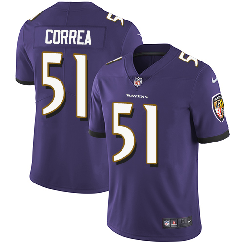 Nike Baltimore Ravens #51 Kamalei Correa Purple Team Color Men’s Stitched NFL Vapor Untouchable Limited Jersey