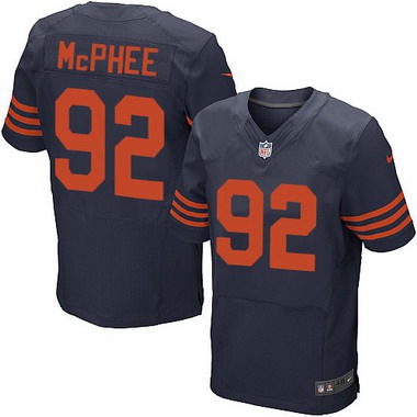 Men’s Chicago Bears #92 Pernell McPhee Navy Blue With Orange Alternate NFL Nike Elite Jersey