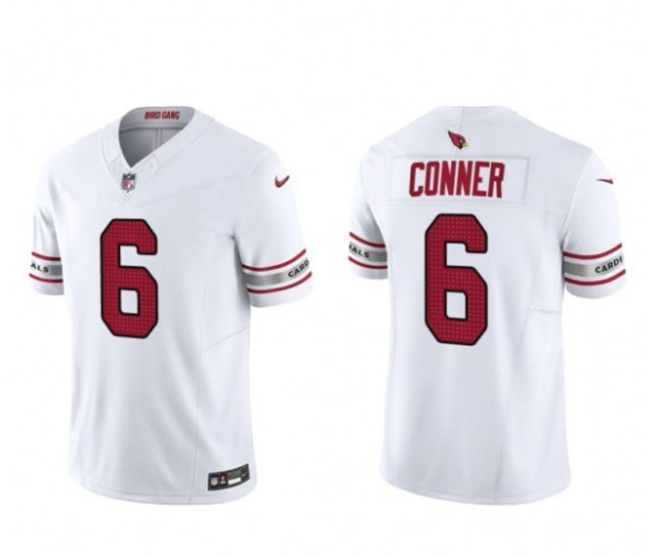 Men’s Arizona Cardinals #6 James Conner White 2023 F.U.S.E. Vapor Untouchable F.U.S.E. Limited Football Stitched Jersey