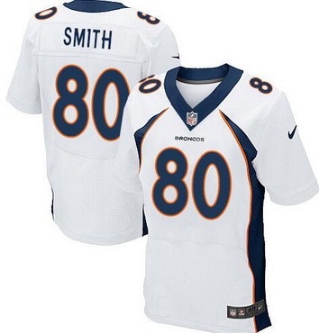 Men’s Denver Broncos #80 Rod Smith White Retired Player NFL Nike Elite Jersey
