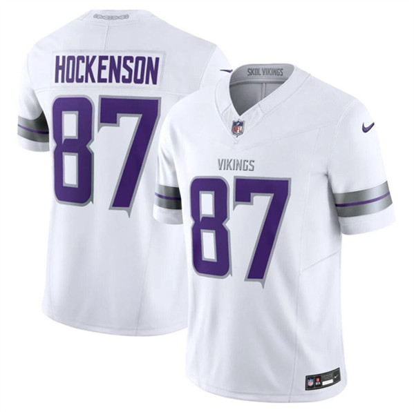 Men’s Minnesota Vikings #87 T.J. Hockenson White F.U.S.E. Winter Warrior Limited Football Stitched Jersey